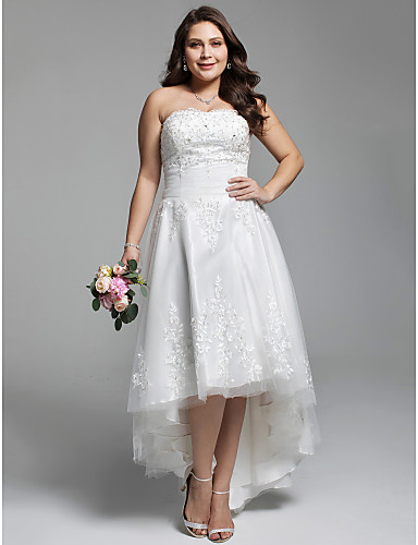 Sweetheart Strapless Asymmetrical Satin Wedding Dress