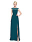 A-Line Bateau Neck Floor Length Chiffon / Lace Bodice Bridesmaid Dress ...