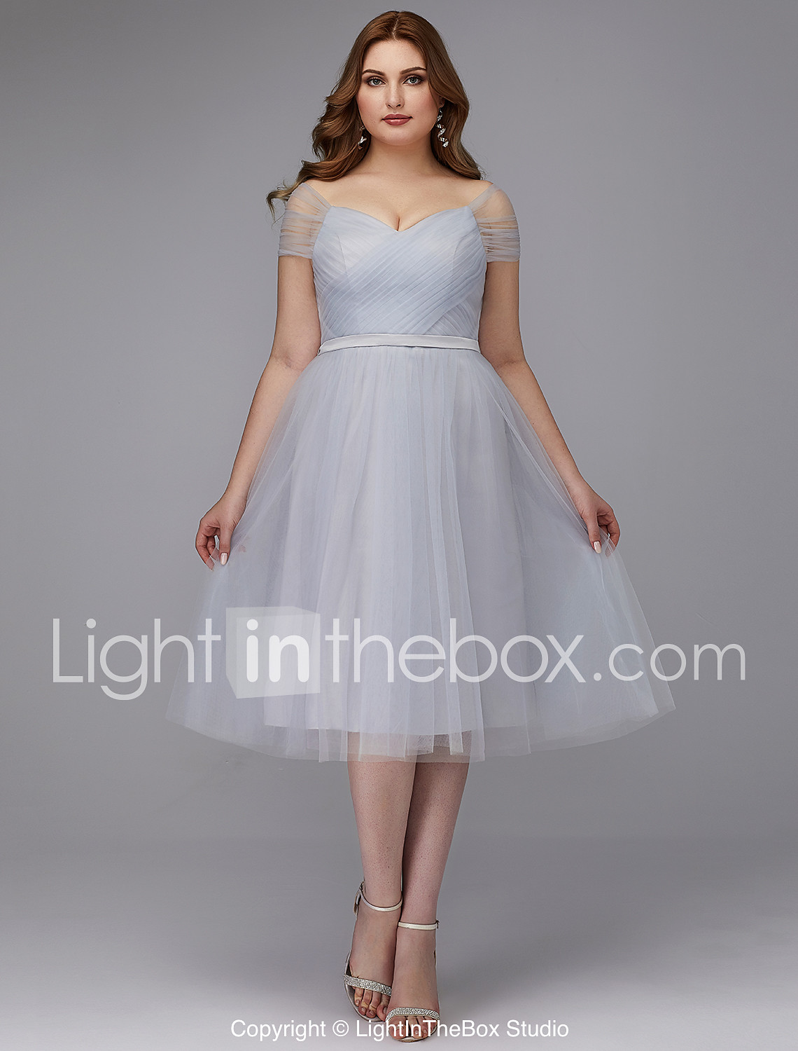 Plus Size Cocktail Dress with Tulle